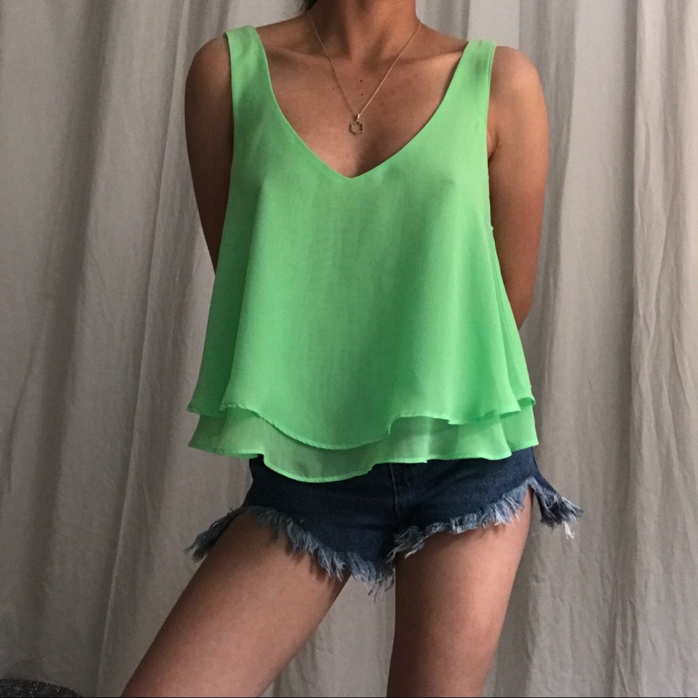 V-neck Double Layered Top